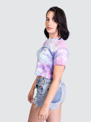 Syced Siced Cised Tie-Dye Crop Tee | Cotton Candy