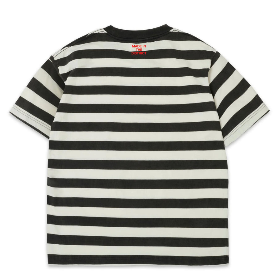 Revenge Striped Heavyweight Tee | Black White