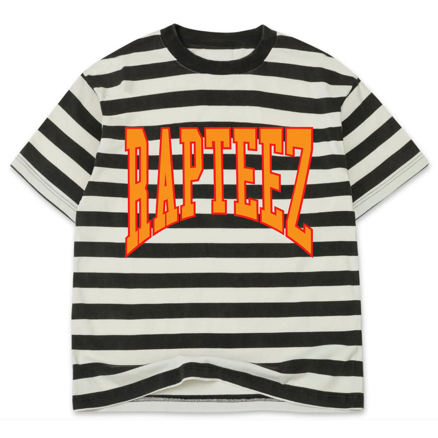 Revenge Striped Heavyweight Tee | Black White
