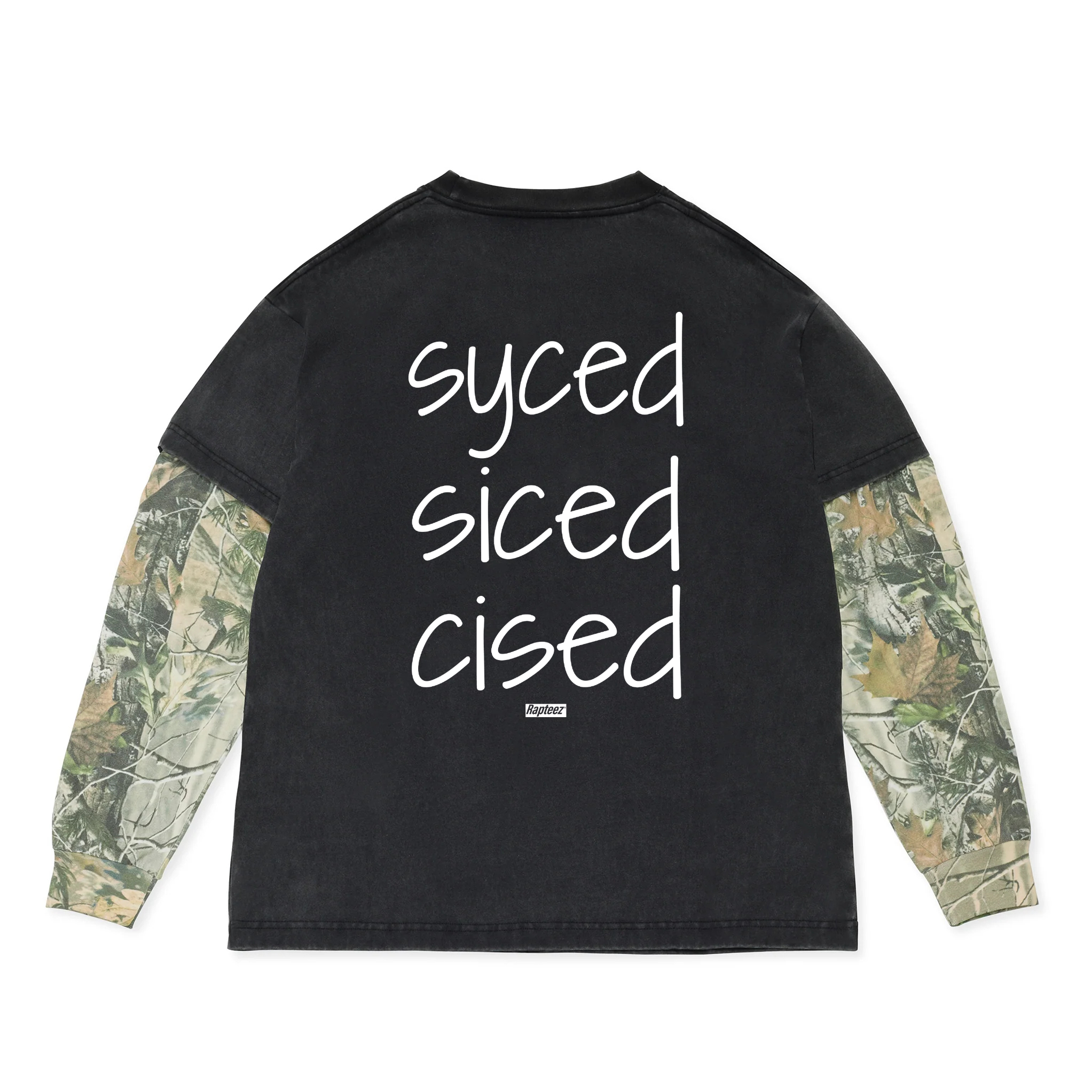 Syced Siced Cised Heavyweight Camo L/S Tee | Black