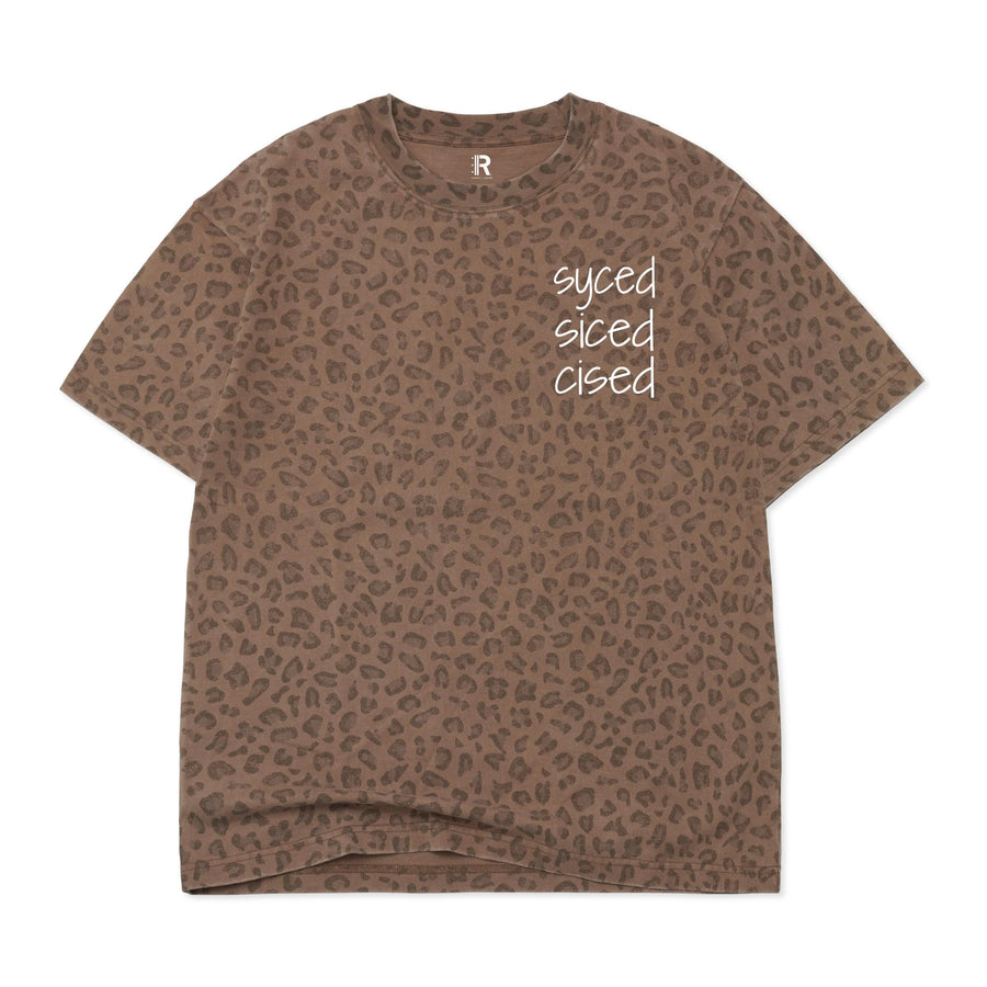 Syced Heavyweight Tee | Brown Leopard