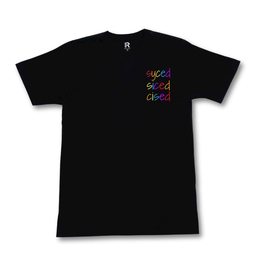 Syced Siced Cised Multicolor Tee | Black
