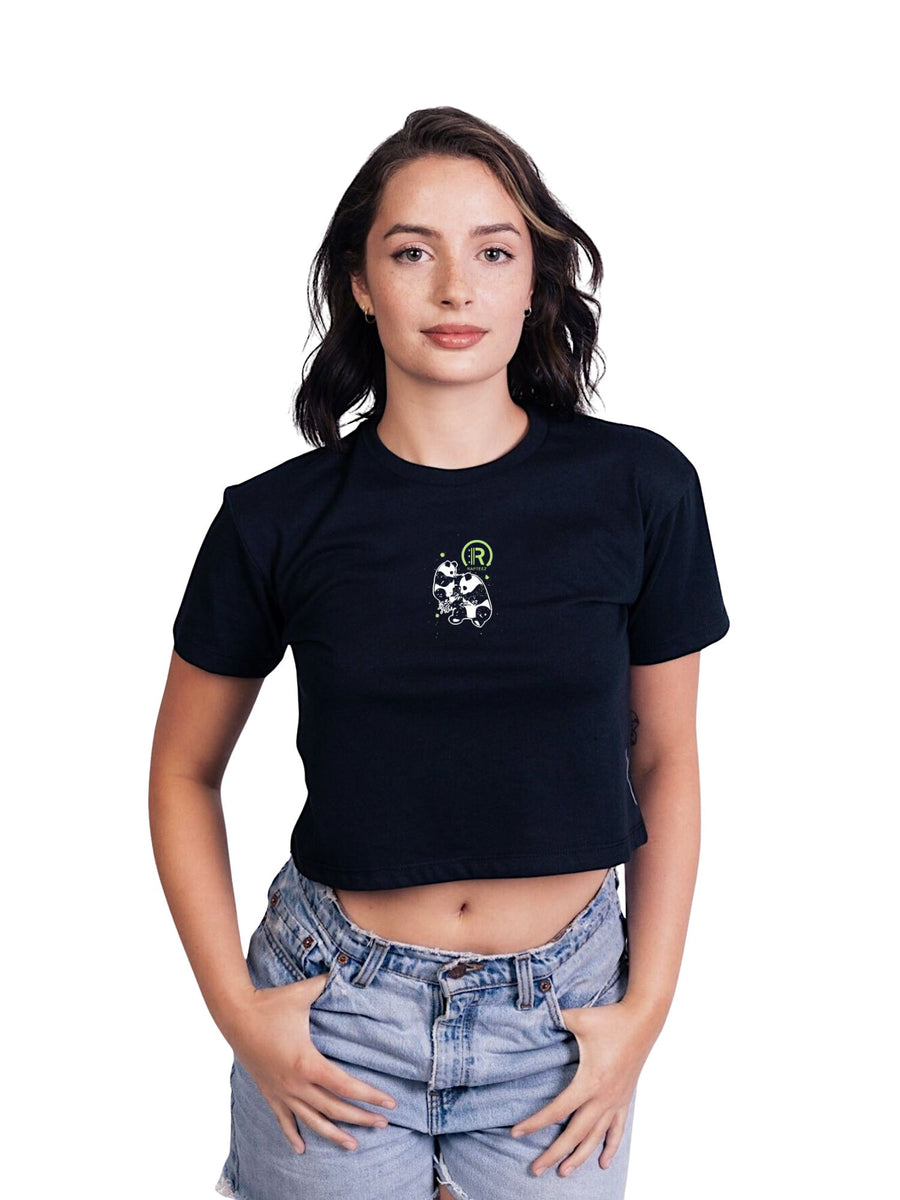 Panda Crop Tee | Black