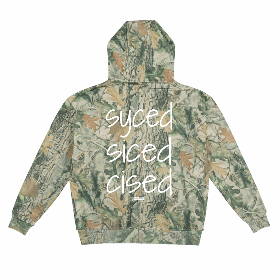 Syced Siced Cised Heavyweight Camo Zip Hoodie | Tree