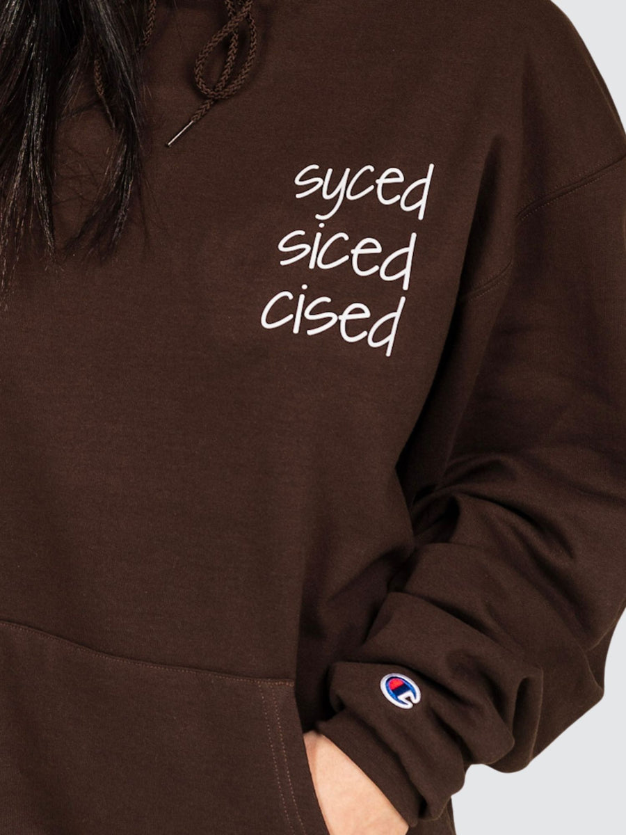 Rapteez Syced Siced Cised Champion Hoodie | Chocolate L